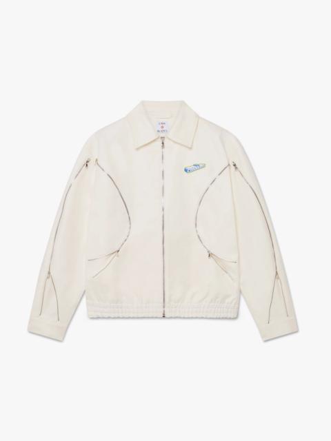 White Zip Cotton Drill Jacket | Casablanca Paris