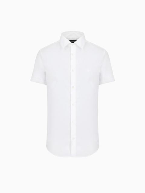 Short-sleeved, stretch nylon-blend shirt