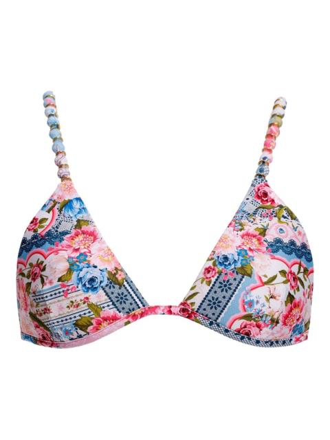 Belle floral-print bikini top