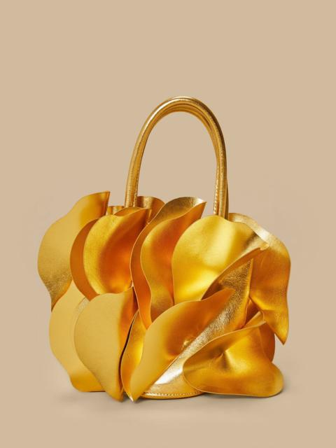 Gold Leather Flower Bag
