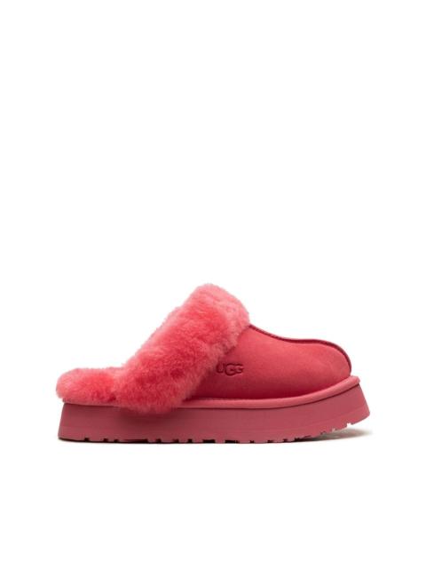 Disquette shearling platform slippers