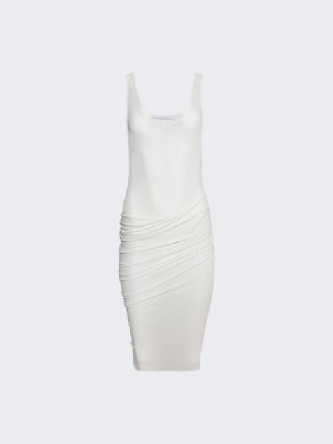Asymmetric Drape Singlet Dress In Crepe Jersey White