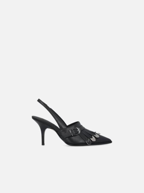 LEATHER SLINGBACKS WITH SADDLERY-INSPIRED DETAILS