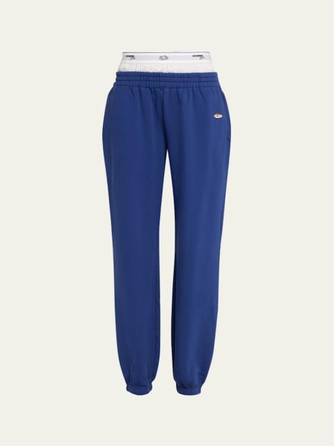 x Fruit Of The Loom Peekaboo Boxer Straight-Leg Ankle Sweatpants
