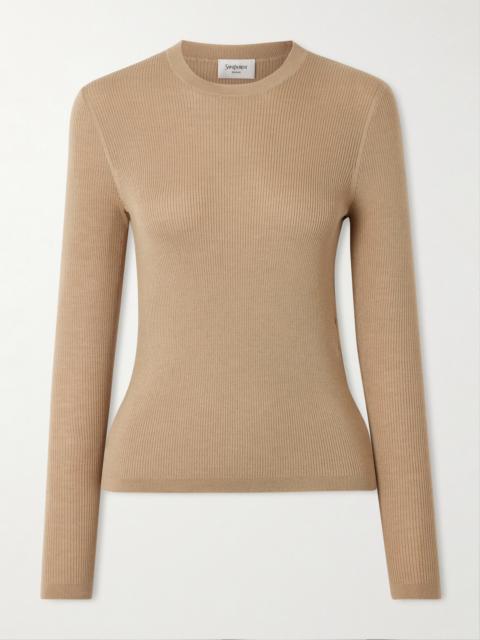 Ribbed-knit Wool, Cashmere And Silk-blend Top