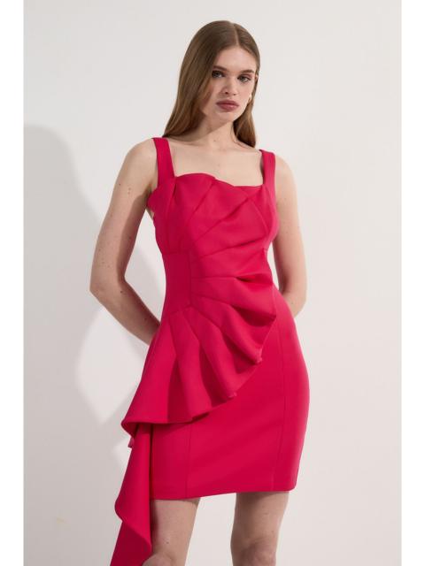 Scuba Drama Ruffle Woven Mini Dress