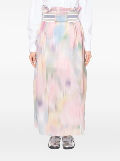 elastic-wasitband maxi skirt