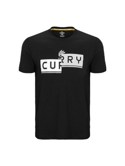 Under Armour Curry Logo T-shirt 'Black White' 1377543-001