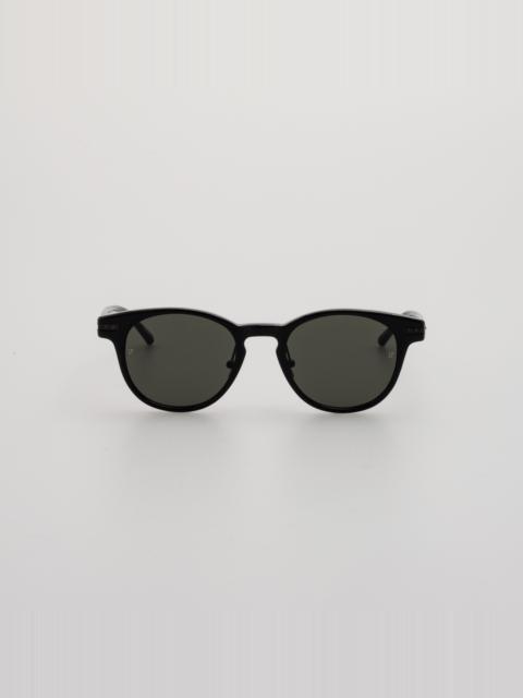 MEN'S BAY D-FRAME SUNGLASSES IN BLACK AND MATT NICKEL (ASIAN FIT)