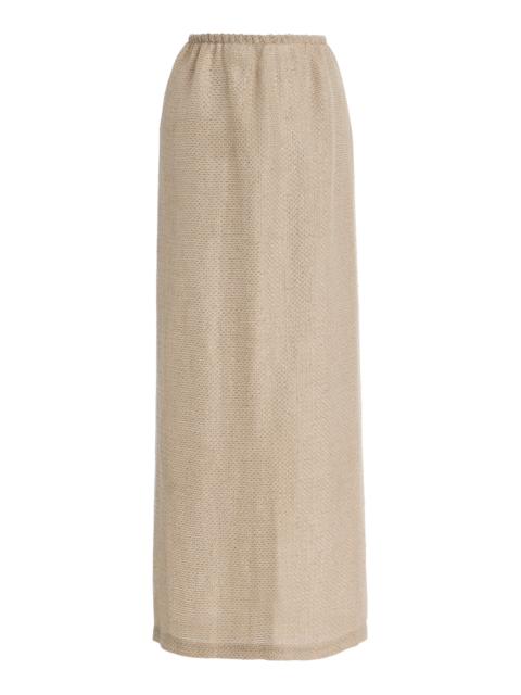 Stella Sequined Linen-Blend Maxi Skirt neutral