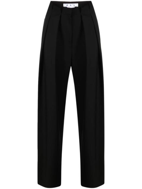 embroidered-logo tailored trousers