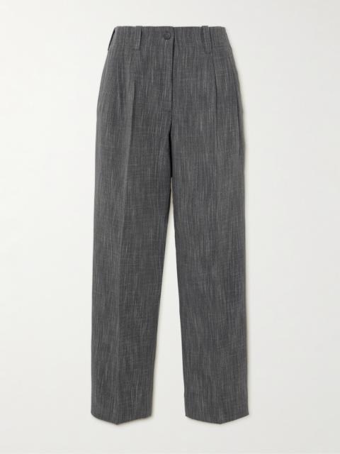 Pleated Wool-blend Straight-leg Pants