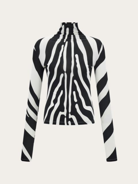 Stretch jersey turtleneck