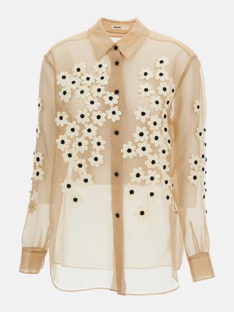 Argo Shirt with Floral Appliqués