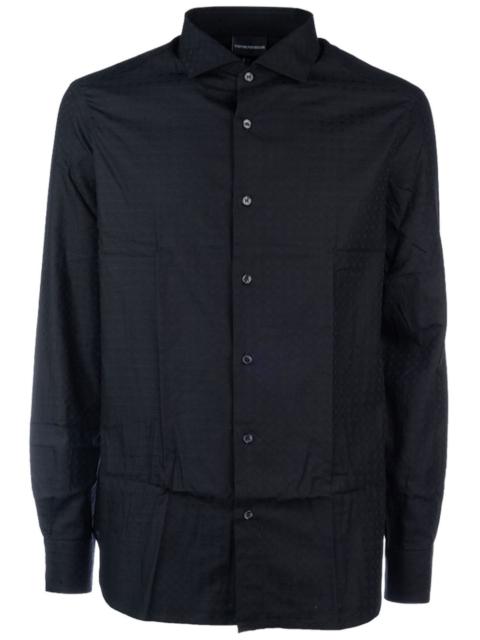 patterned-jacquard cotton shirt