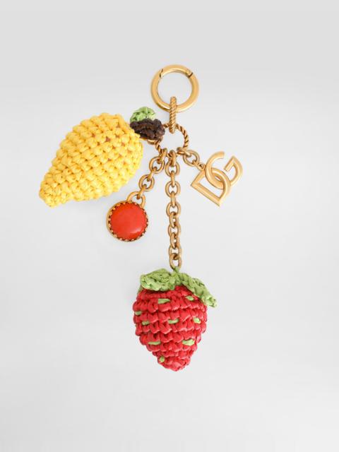 Metal and rafia keychain