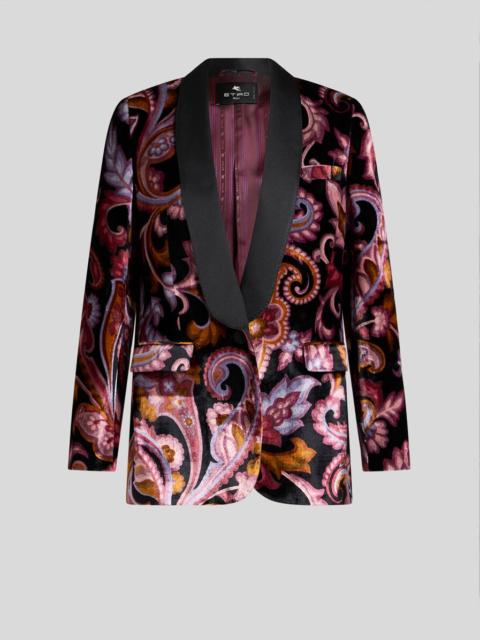 VELVET JACKET WITH PRINT