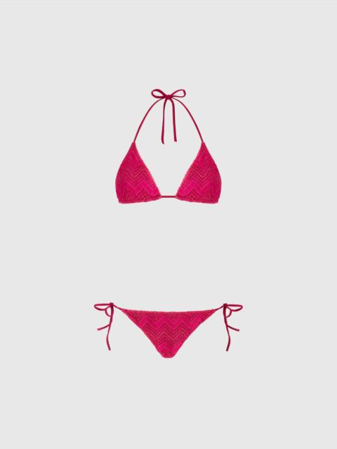 Zig zag lamé viscose bikini