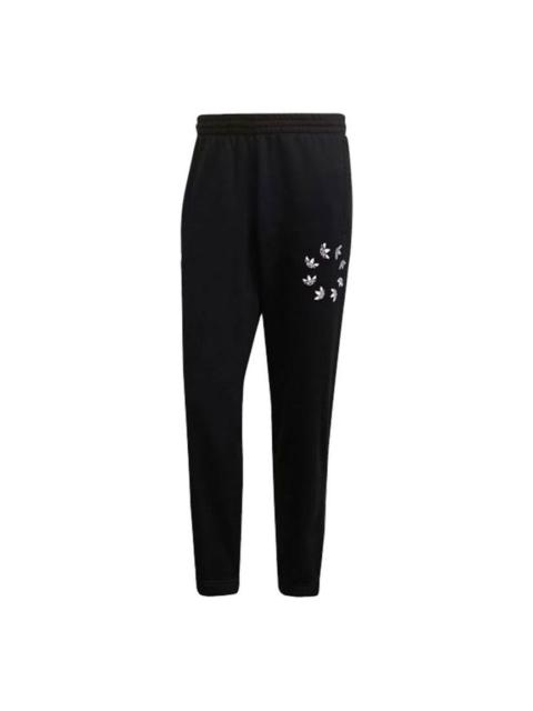 adidas originals Logo Printing Loose Sports Bundle Feet Pants Black H35651
