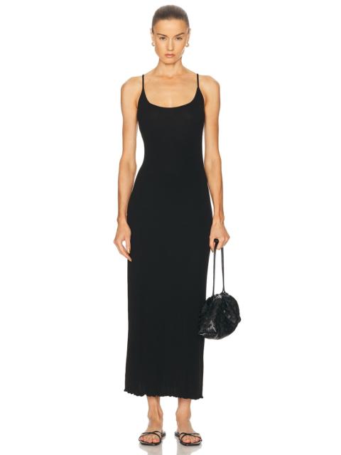 Silk Rib Lettuce Edge Dress