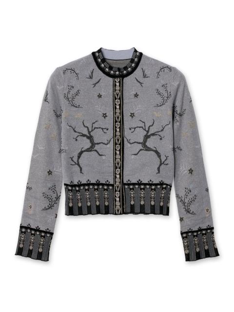 トップス Mame Kurogouchi Jacquard Knit Cardigan Mame Kurogouchi Jacquard Knit Cardigan - MM26SS-KN087-13 | REVERSIBLE