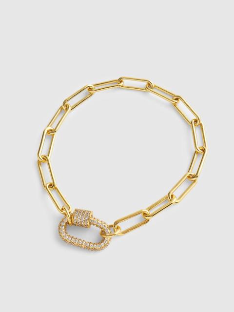 Pavé Carabiner Paperclip Chain Bracelet