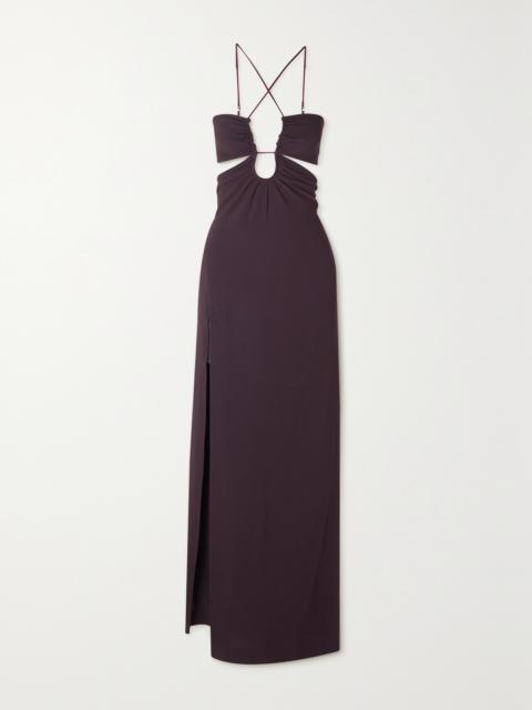 Open-back Cutout Stretch-jersey Gown