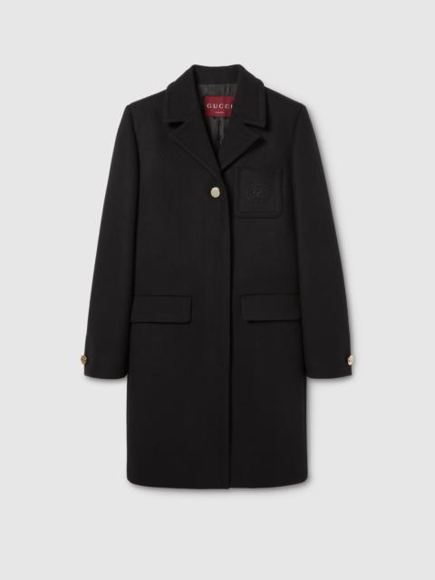 Batavia wool coat with patch