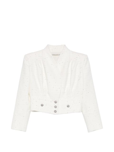 embellished-button cropped jacket