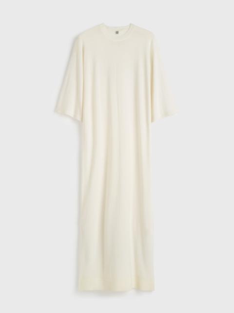 Merino knit tee dress ecru