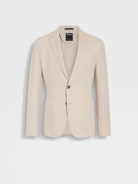 LIGHT BEIGE OASI LINO SHIRT JACKET