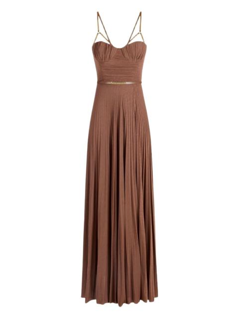 sweetheart-neckline pleated gown