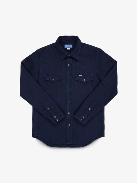 14OZ KERSEY WESTERN SHIRT - INDIGO