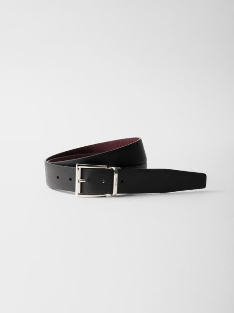 Saffiano Leather Reversible Belt