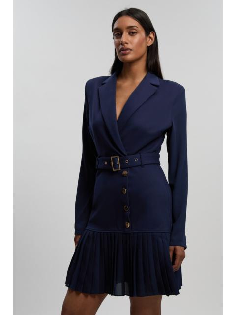 Jersey And Georgette Mix Pleat Mini Dress