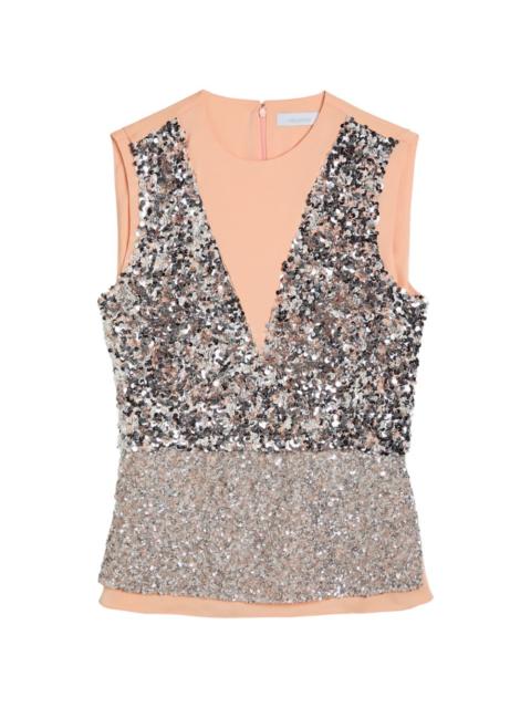sequin V-neck vest