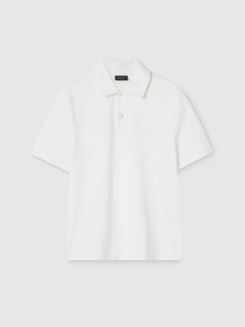 Cotton piquet polo shirt with embroidery