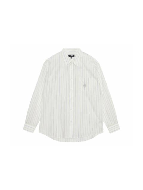 Stussy Classic Striped Cotton Linen Shirt White