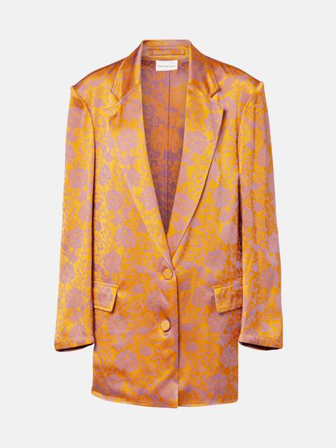 Floral jacquard blazer