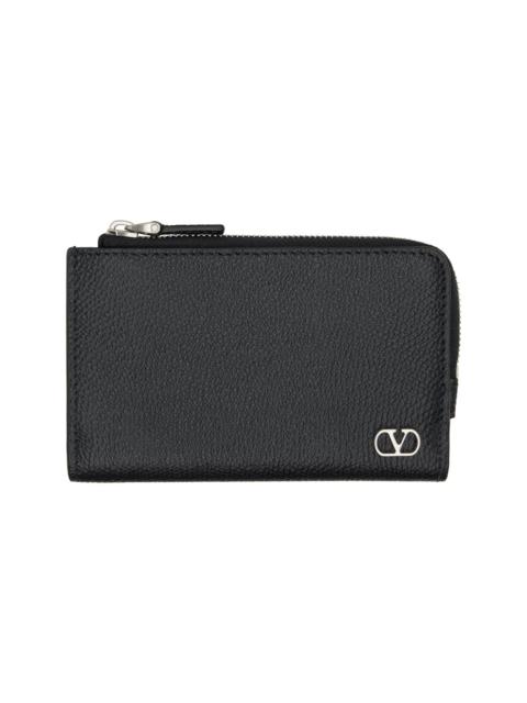 Black VLogo Signature Compact Wallet