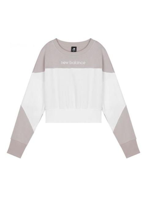 (WMNS) New Balance Athletics Crew Sweatshirt 'Wonder Mauve White' AWT11503-WM