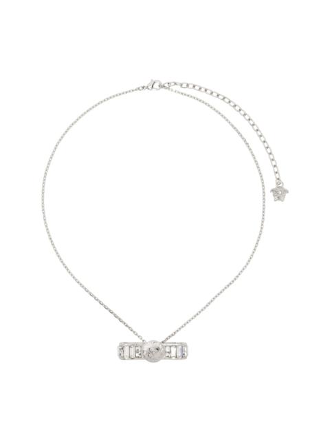 Silver Crystal Gianni Ribbon Pendant Necklace