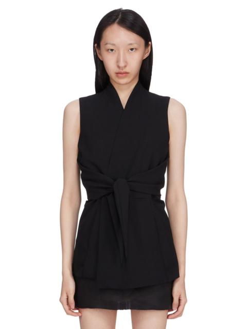 Strutter wool wrap top Black