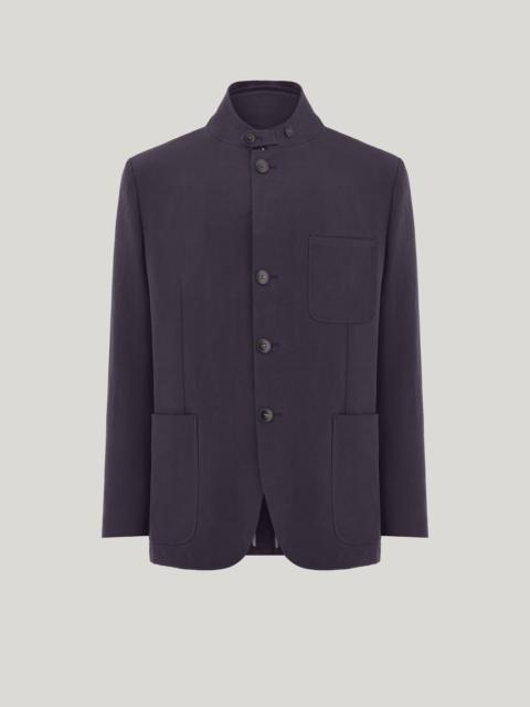 NAVY BLUE CANALI BRUMA REGULAR FIT PURE LINEN JACKET
