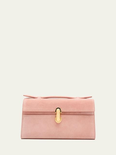 The Symmetry Pouchette Suede Top-Handle Bag