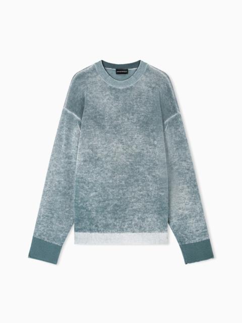 PRINTED, PLAIN-KNIT VIRGIN WOOL JUMPER