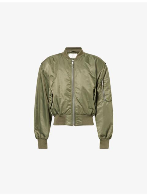 Cropped Broad Nylon Bomber Jacket