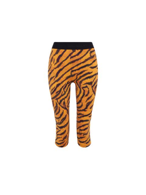 Tiger Printed Jersey Capri Pants