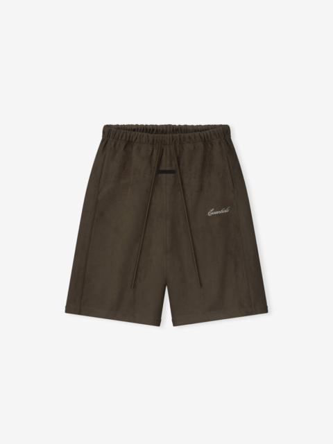 Suede Fleece Signature Relaxed Sweatshort W/ Piping
