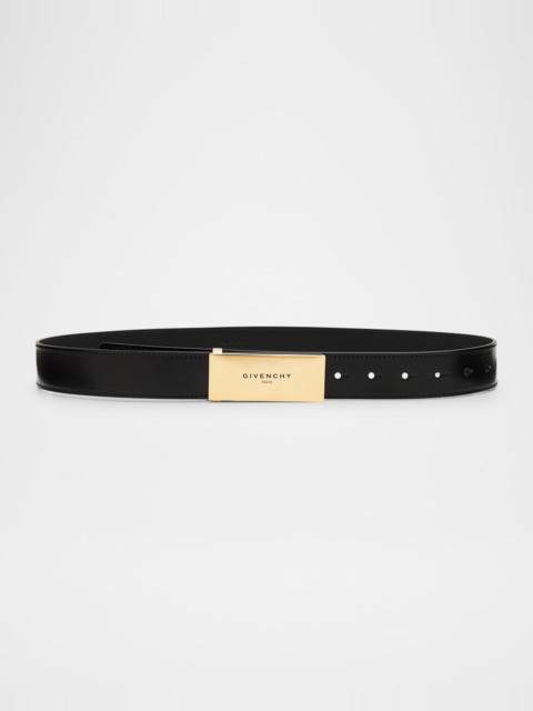 Label Belt in Box Leather